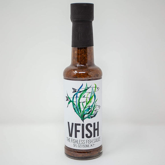 Vegan Fish Sauce | VFish | British Food Products | 5fl oz. (150ml) | MSG Seasoning | Vegetarian & Vegan Gifts | Fish-Free Fish Sauce
