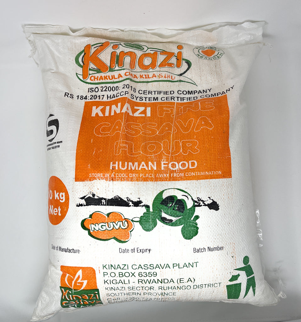 Kinazi Cassava Flour (Ugali) , 22 lbs or 10 kg, Batch Tested and Verified Gluten Free, Perfect for Gluten free baking