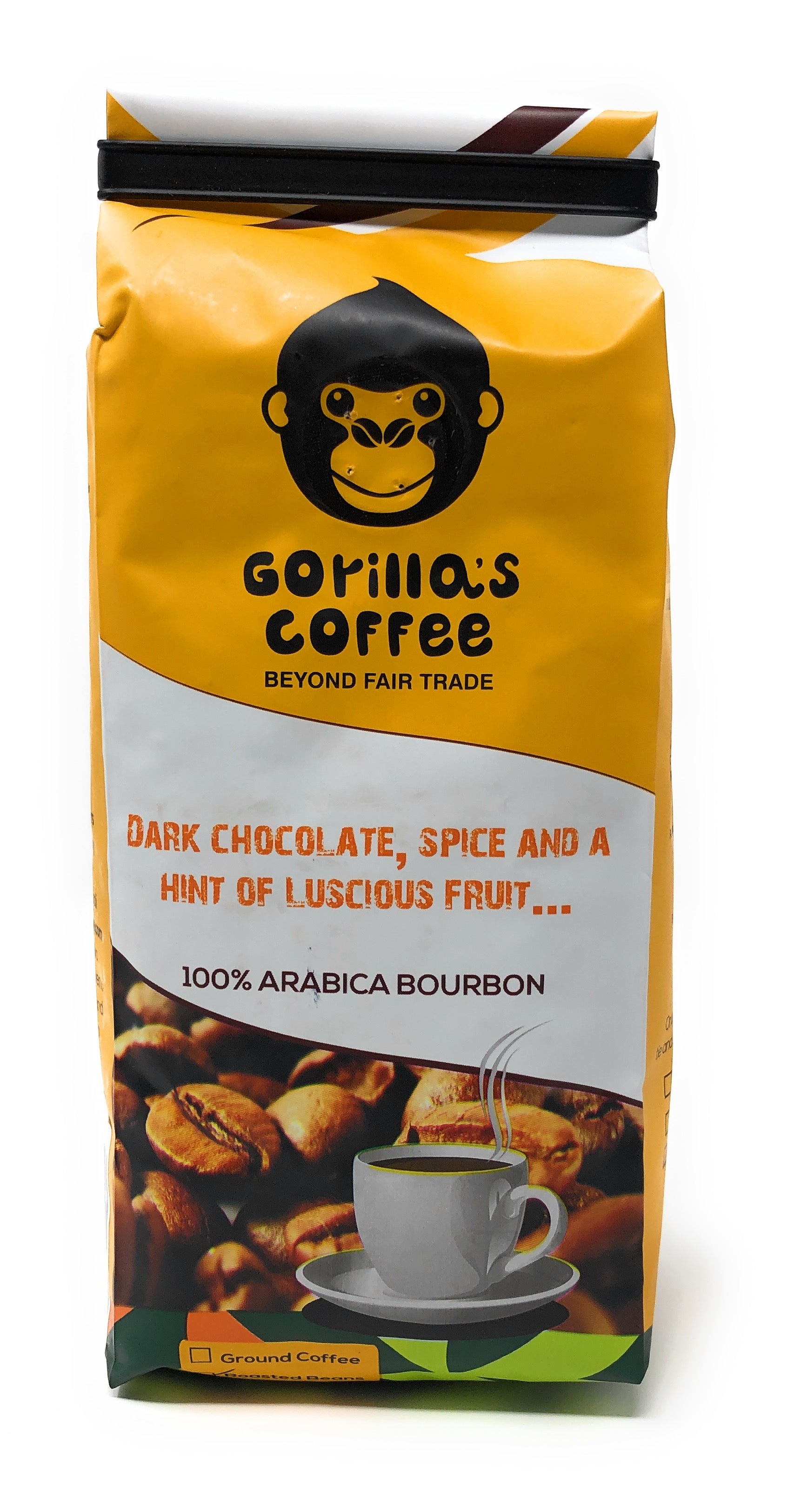 Gorilla's Coffee, 100% Arabica Bourbon, Dark Chocalate, Spice and