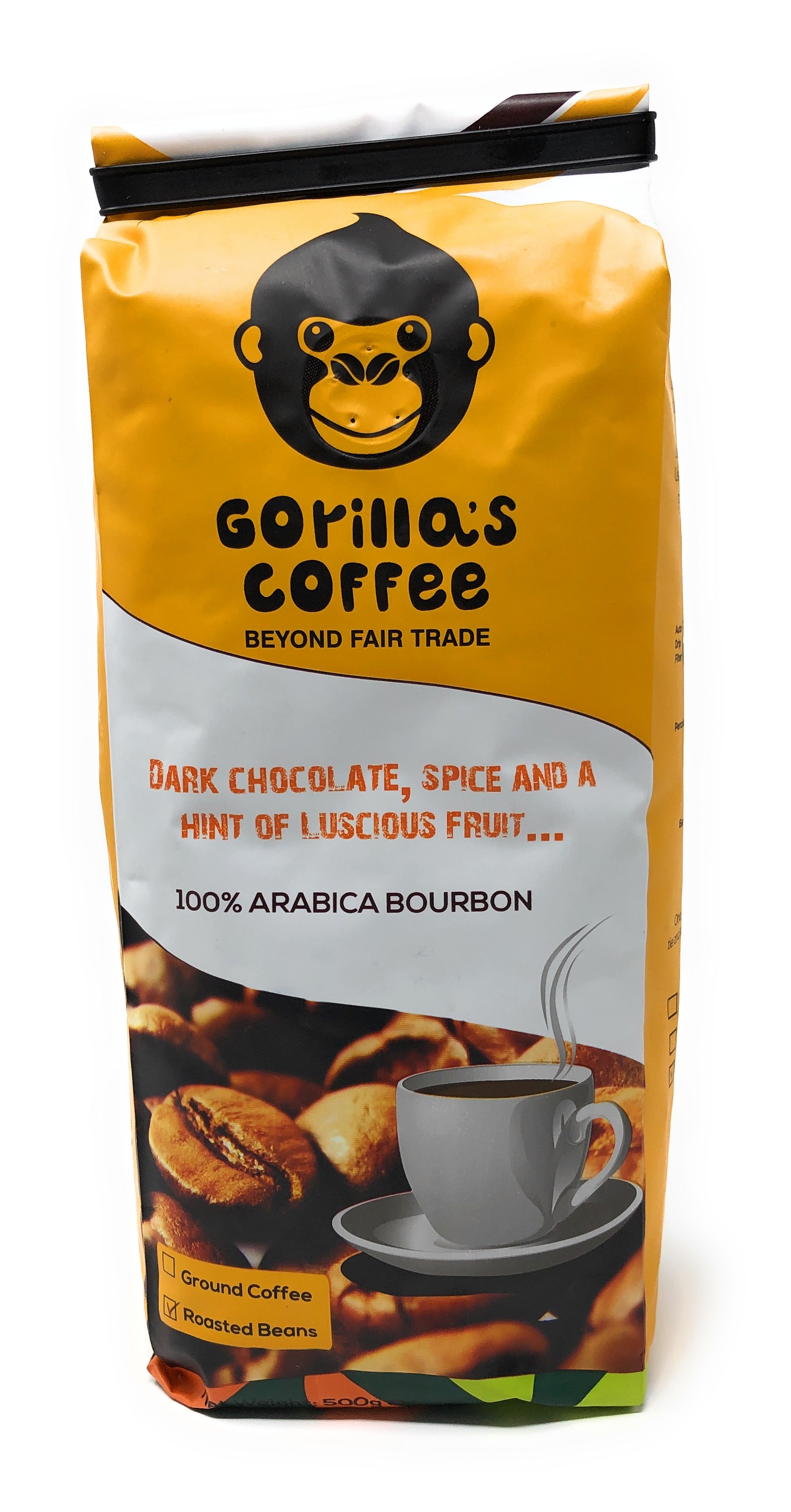 Gorilla's Coffee, 100% Arabica Bourbon, Dark Chocalate, Spice and