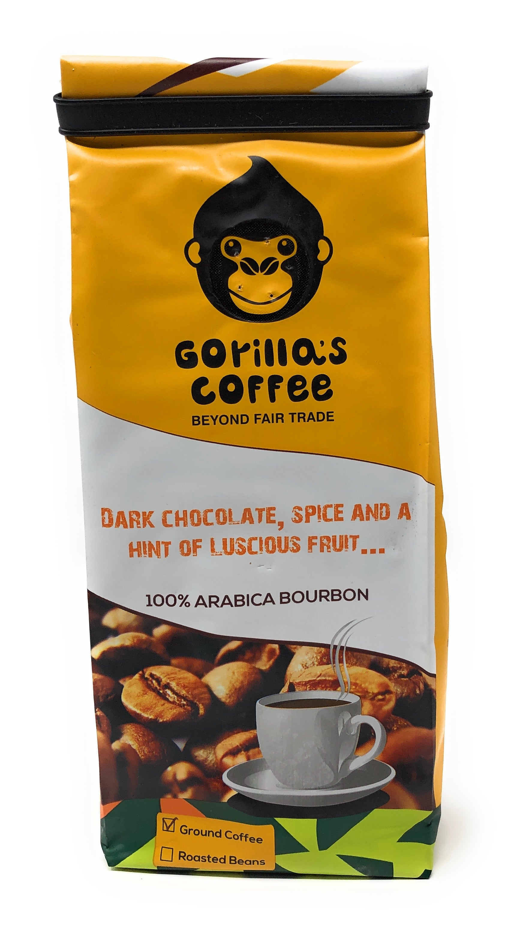 Gorilla's Coffee, 100% Arabica Bourbon, Dark Chocalate, Spice and